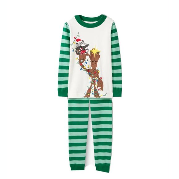 Hanna Andersson Organic Marvel Guardians Groot and Rocket Print Pajama Set - Picture 4 of 4